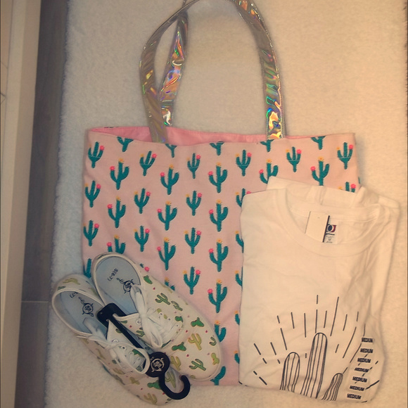 Unknown Handbags - Cactus Bundle *Tote*Sneakers*Graphic Tee*